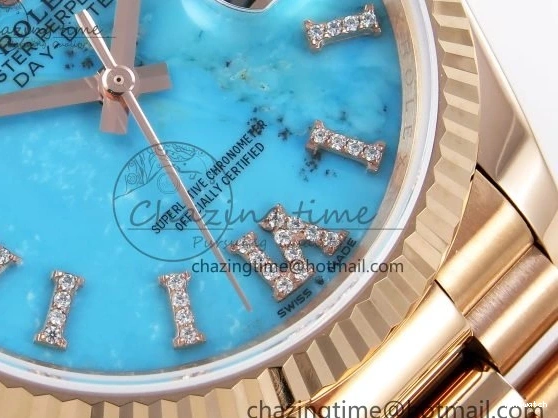 Day 1:1 Tiffany RAF Stone Edition on Best RG Blue RG Date A2836 Dial Bracelet Roman 36 0523